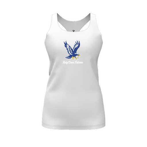 [CUS-DFW-RCBK-PER-WHT-FYS-LOGO1] Racerback Tank Top (Female Youth S, White, Logo 1)