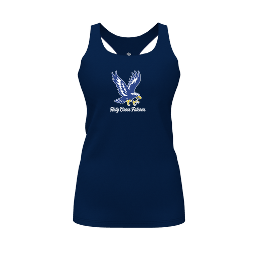 [CUS-DFW-RCBK-PER-NVY-FYS-LOGO1] Racerback Tank Top (Female Youth S, Navy, Logo 1)