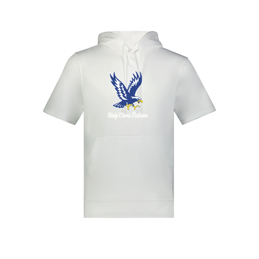 [6871.005.S-LOGO1] Men's Dri Fit Short Sleeve Hoodie (Adult S, White, Logo 1)