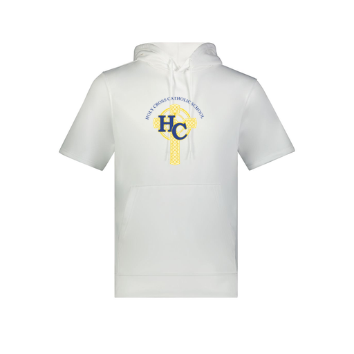 [6871.005.S-LOGO2] Men's Dri Fit Short Sleeve Hoodie (Adult S, White, Logo 2)