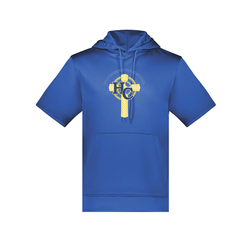 [6871.060.S-LOGO2] Men's Dri Fit Short Sleeve Hoodie (Adult S, Royal, Logo 2)
