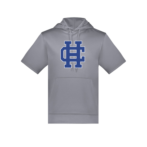 [6871.059.S-LOGO3] Men's Dri Fit Short Sleeve Hoodie (Adult S, Gray, Logo 3)