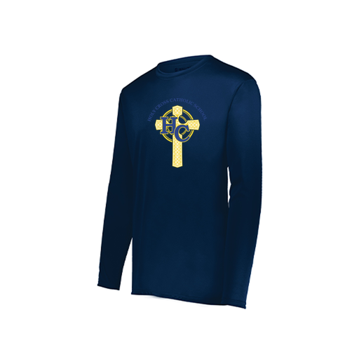 [222822.065.XS-LOGO2] Men's LS Smooth Sport Shirt (Adult XS, Navy, Logo 2)