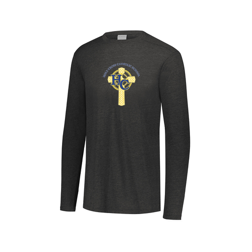 [FTLCUBBK-AXS-LOGO2] Decker Men's Tri-Blend T-Shirt - Long Sleeve (Adult XS, Black, Logo 2)