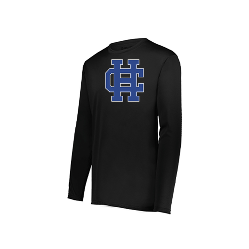 [222823.080.S-LOGO3] Youth LS Smooth Sport Shirt (Youth S, Black, Logo 3)