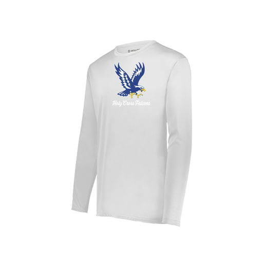 [222823.005.S-LOGO1] Youth LS Smooth Sport Shirt (Youth S, White, Logo 1)