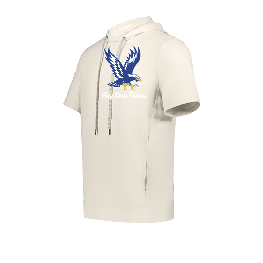 [222605-WHT-YS-LOGO1] YOUTH VENTURA SOFT KNIT SHORT SLEEVE HOODIE (Youth S, White, Logo 1)
