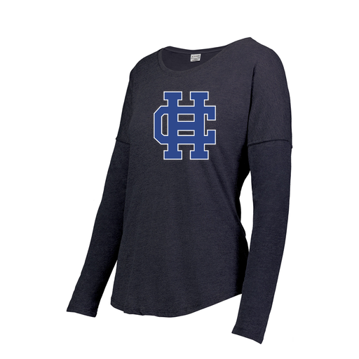 [FTLCUBNV-FAS-LOGO3] Decker Women's Tri-Blend T-Shirt - Long Sleeve (Female Adult S, Navy, Logo 3)